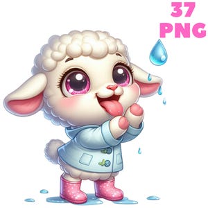 37 PNG Spring  Lamb Clipart , Cute Animals, lamb Clipart, Animals bundle, Illustrations , Instant Download for Commercial Use