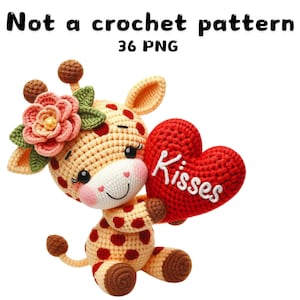 36 PNG Crochet Animals Clipart, brinquedos de pelúcia clipart, decoração de berçário, animais fofos, ilustrações, download instantâneo para uso comercial