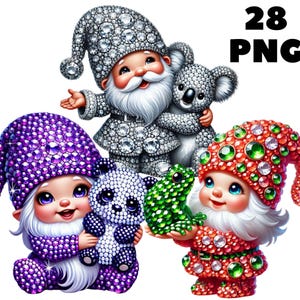 28 PNG Gnomes With Animals , Cute Gnomes, Animals clipart, Gnome Bundle, Spring Gnome, Illustrations , Instant Download for Commercial Use