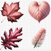 Pink Leaf Clipart PNG, Soft Watercolor Botanical Illustrations for ...