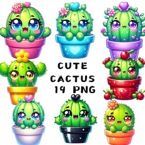 Süße Kaktus Clipart, Blumen Kaktus, Blumen Png, Kaktus Png, Illustrationen, sofortiger Download für kommerzielle Nutzung