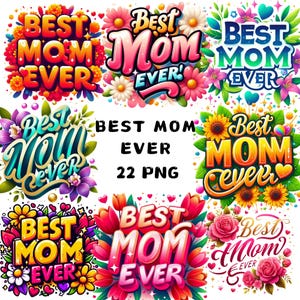 Clipart beste moeder ooit, Moederdag sublimatieontwerp, bloemen moeder clipart, Moederdagcadeau, glamour glitter print moeder sublimeren ontwerpen