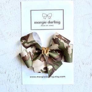 camo green camouflage   5” hair bow, newborn headband, hair bow for girls, toddler bows, grosgrain ribbon bow
