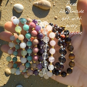 Natural Gemstone Crystal Bracelet, Choose Your Crystal, Handmade Stretch Bracelet, Gift for Her, Made in Australia