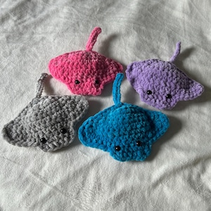 Crocheted Stingray Plush: Handmade Amigurumi Ocean Creature