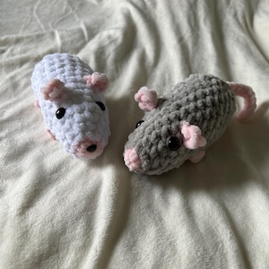 Handmade Crochet Rat – Cute Amigurumi Rat Plush, Mouse Toy, Gift for Rat Lovers, Custom Colors Available