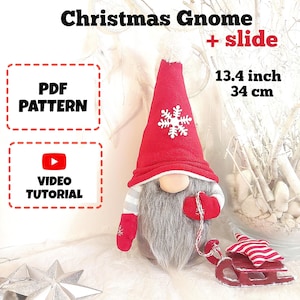 Christmas Gnome with Slide PDF Sewing Pattern & Video Tutorial