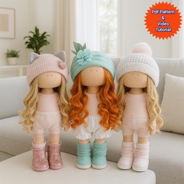 Rag Doll Body 30 cm - 12'' Sewing Pattern PDF, DIY Doll Making Tutorial for Beginner Friendly