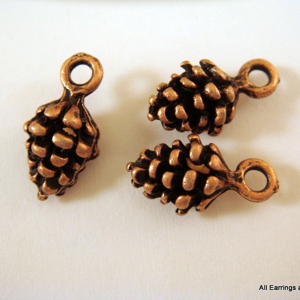 9 Charm Drop Pine Cone Antique Copper 13x7mm LF/NF - 9 pc - DC3018-AC12-M - Last One