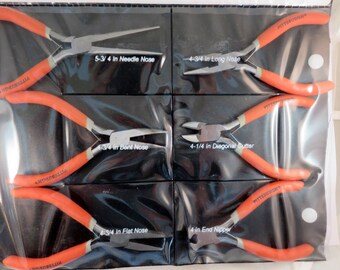 Plier Set Tool Kit Consisting of 6 Hand Tools in a Carrying Case - 6 pc - S0014