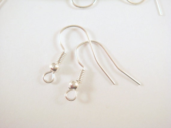 Lot of 100 Fishhook Hook Earwire Earring Findings With Open Fancy Ball Loop
