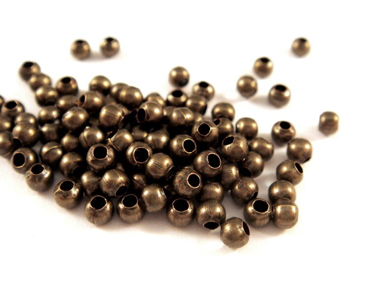 M7013-AB100 100 pc 100 Antique Bronze Spacer Beads 3mm Iron 1mm hole Jewelry Findings NF