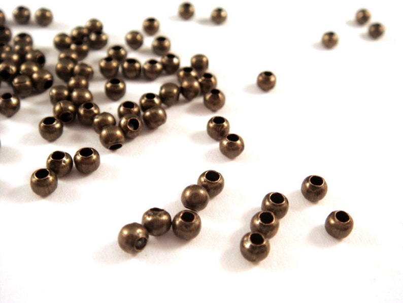 M7013-AB100 100 pc 100 Antique Bronze Spacer Beads 3mm Iron 1mm hole Jewelry Findings NF