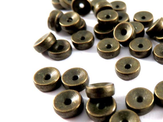 Length 5 mm 100 P. Vintage Brass Tube Spacer Beads Inside Diameter 4 mm