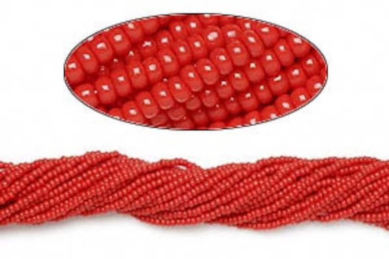 3900-4000 pc appr #6837SB 110 Czech Seed Bead Opaque Light Red Preciosa 2mm #11-6 Strand Half Hank