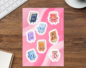 Book Genre Stickers - Medium - Option 2
