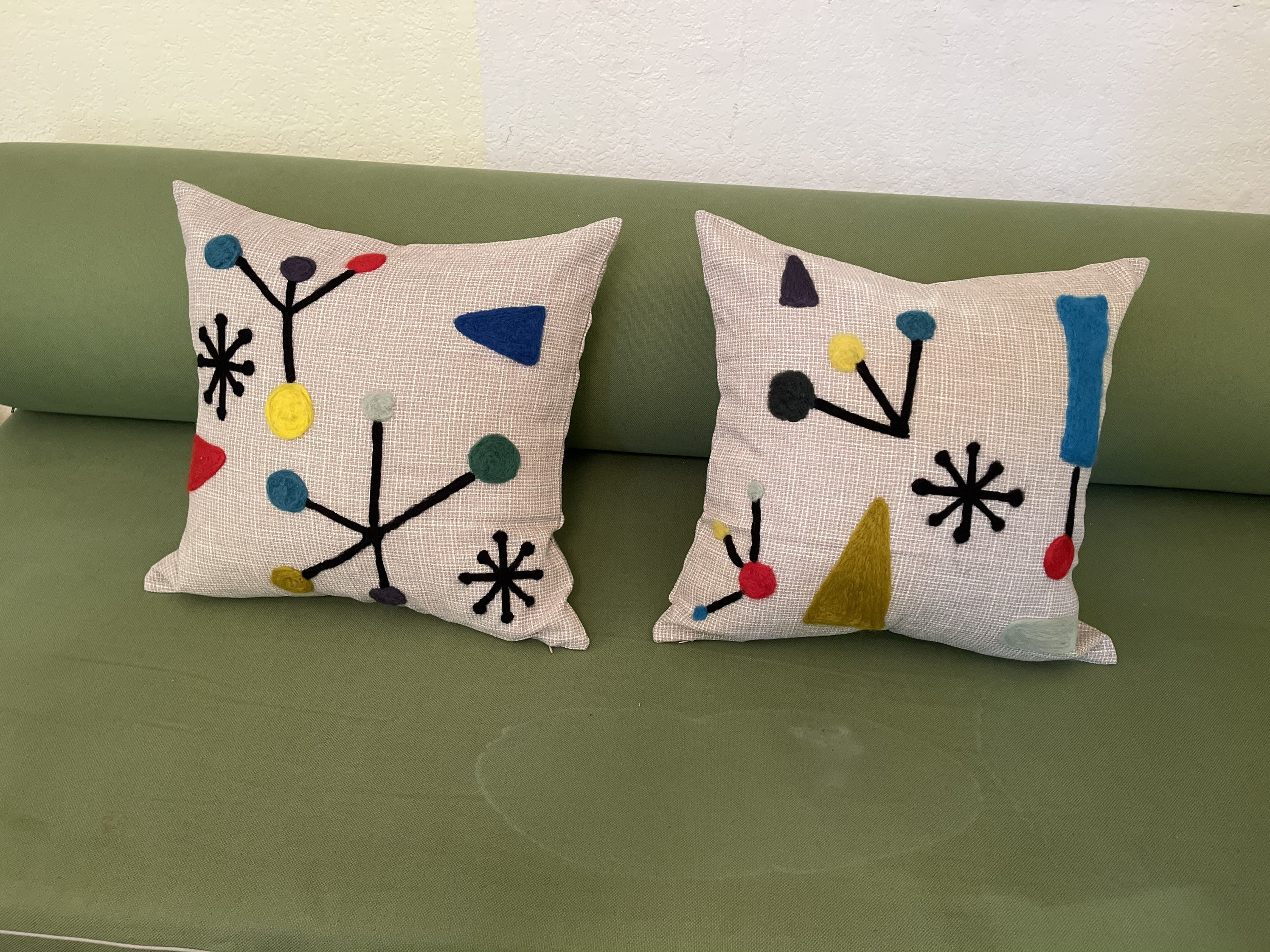 Funda de almohada moderna de mediados de siglo. Fieltro de | Etsy