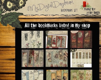 Printable Bookmarks Gift Tags Digital Journaling Ephemera Bang for your Buck Set