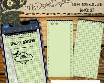 Hyperlinked Digital Pastel Notebook and Binder System Set for iPhone, PDF, use in any notetaking app