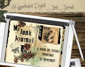 Digital Junk Journal Planner: Hyperlinked Tabs, Stickers (PDF)