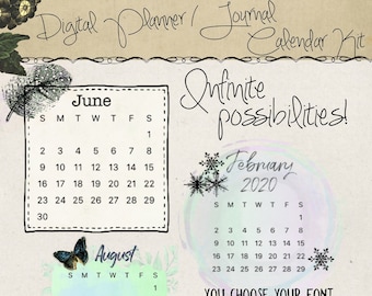 Accesorios para tabletas digitales y iPad: Kit de calendario Bullet Journal DIY para cualquier mes, cualquier año