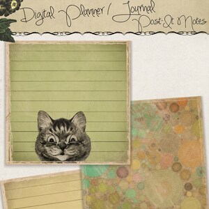 Digital Planner and Journal Stickie Notes Louis Wain Cats image 2