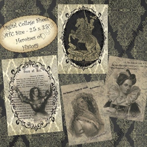 Instant Download Digital Printable Collage Sheet - Heroines of History - 2.5 x 3.5 size