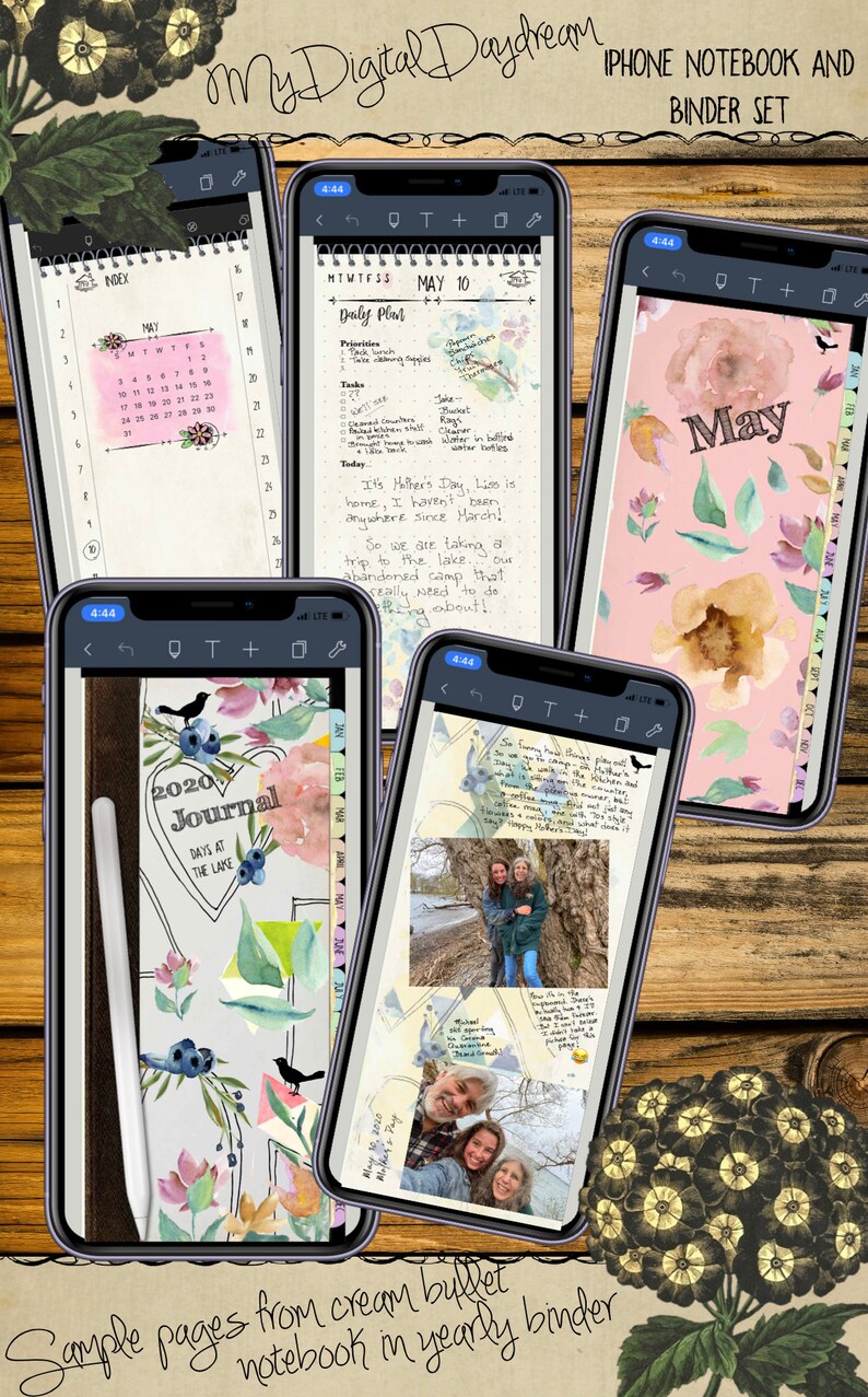 Hyperlinked Digital Pastel Notebook and Binder System Set for iPhone, PDF, use in any notetaking app image 5