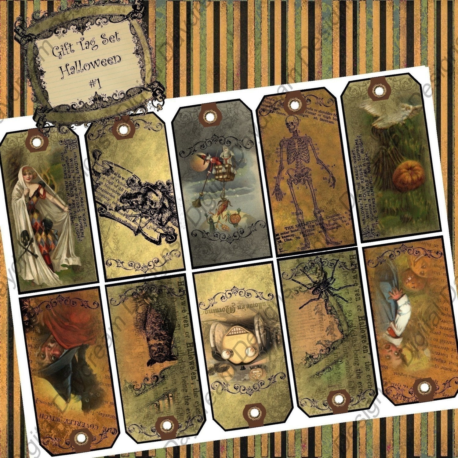 Instant Download Digital Collage Sheet Printable Gift Tag Set ...