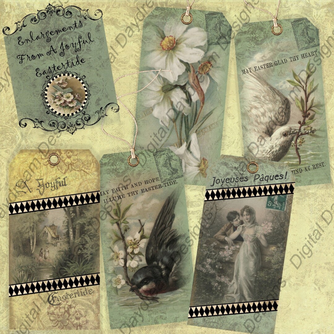 Instant Download Digital Printable Collage Sheet Gift Tag Set - Etsy
