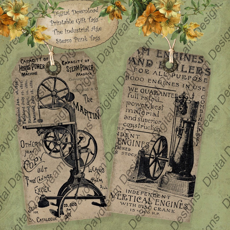 Tag Set Instant Download Digital Printable Collage Sheet Gift - Etsy