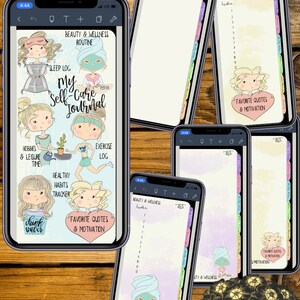 Hyperlinked Digital Tabbed Cute Girls Organizers Complete Set for iPhone, PDF, use in any notetaking app image 3