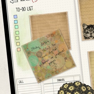 Digital Planner and Journal Stickie Notes Louis Wain Cats image 4