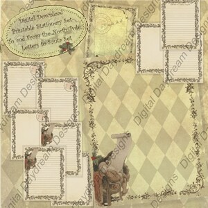 Descarga instantánea Digital papeleria imprimible juego - Navidad, desde el Polo Norte y cartas a Santa