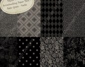 Instant Download Digital Printable Scrapbooking Background Paper Pack Basic Grays, Darks