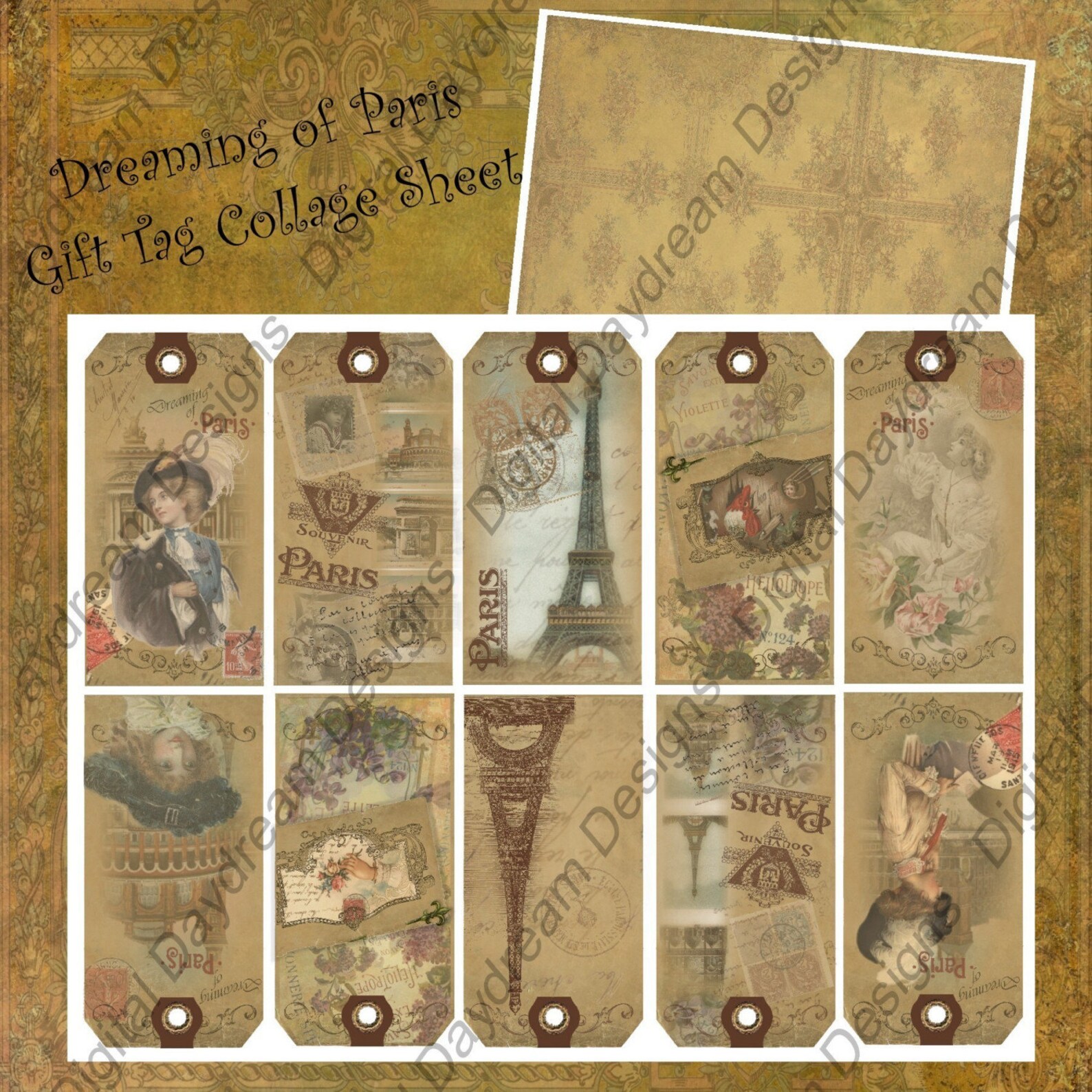 Instant Download Digital Printable Collage Sheet Gift Tag Set ...