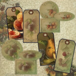 Digital Printable Instant Download Tag and Label Kit  - Summer Fruits & Berries for summer canning, preserving and gift  projects
