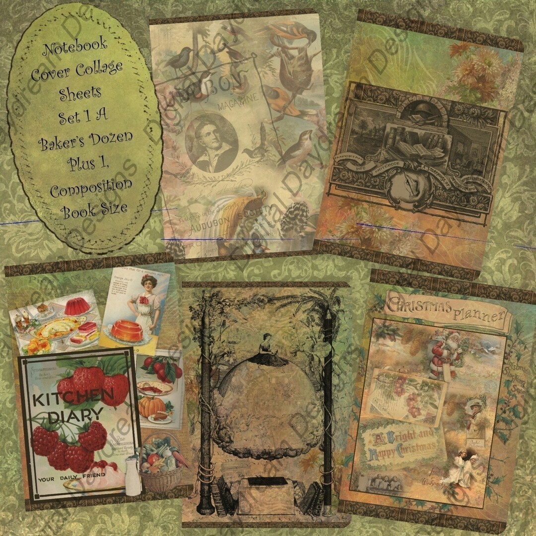 Instant Download Digital Printable DIY Kit - Composition Book Covers Quick and Easy DIY Gifts ...
