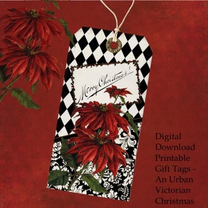 DIY Christmas Gift Tag Set - An Urban Victorian Christmas Instant Download Printable Files