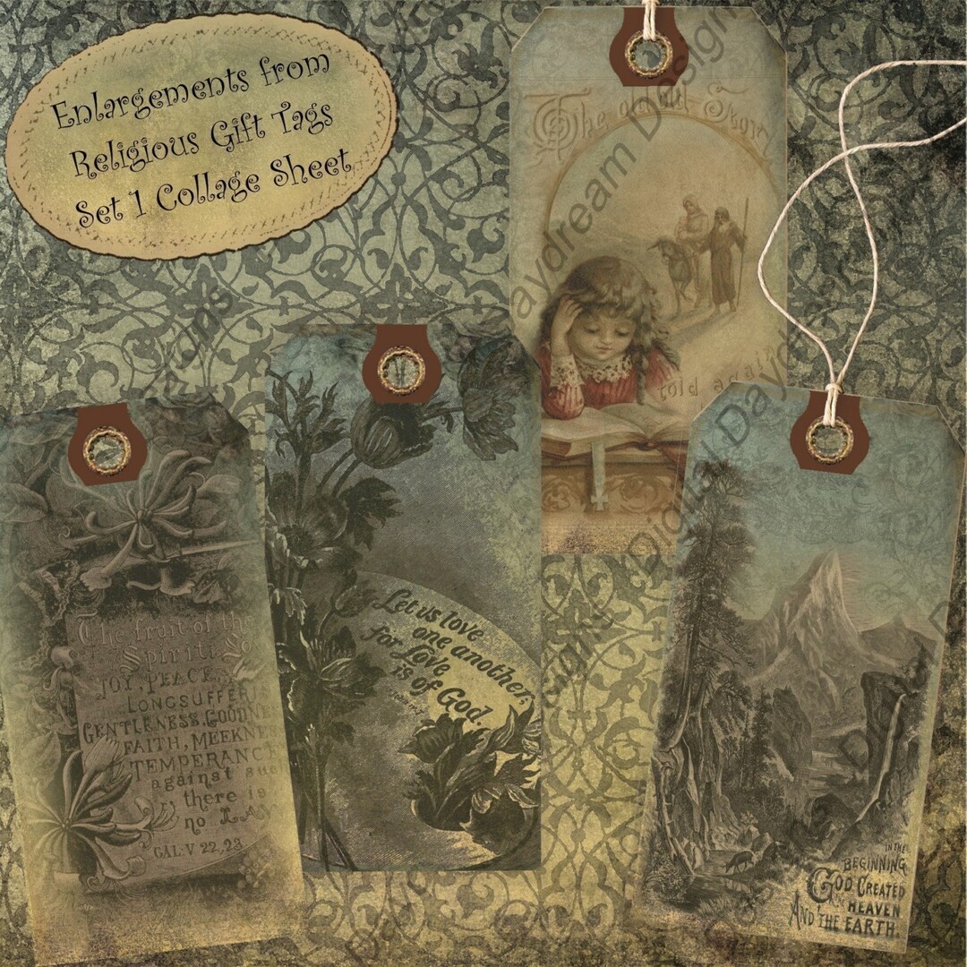 Instant Download Digital Printable Collage Sheet Gift Tag Set ...