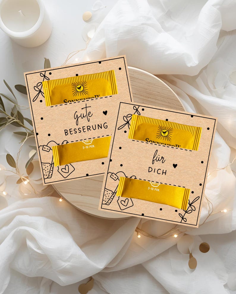 7 Printable Tea Bag Sleeves, PDF Template – Tea Gift Idea, Tea Gift Label, DIY Tea Bag Packaging, Digital Download image 2