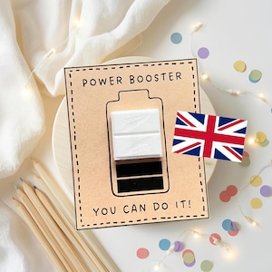 Druckvorlage Glücksbringer, Mutmacher, Englisch Prüfung Glücksbringer, Power Booster, good luck, you can do it, du schaffst das, viel Erfolg