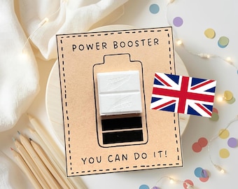 Druckvorlage Glücksbringer, Mutmacher, Englisch Prüfung Glücksbringer, Power Booster, good luck, you can do it, du schaffst das, viel Erfolg