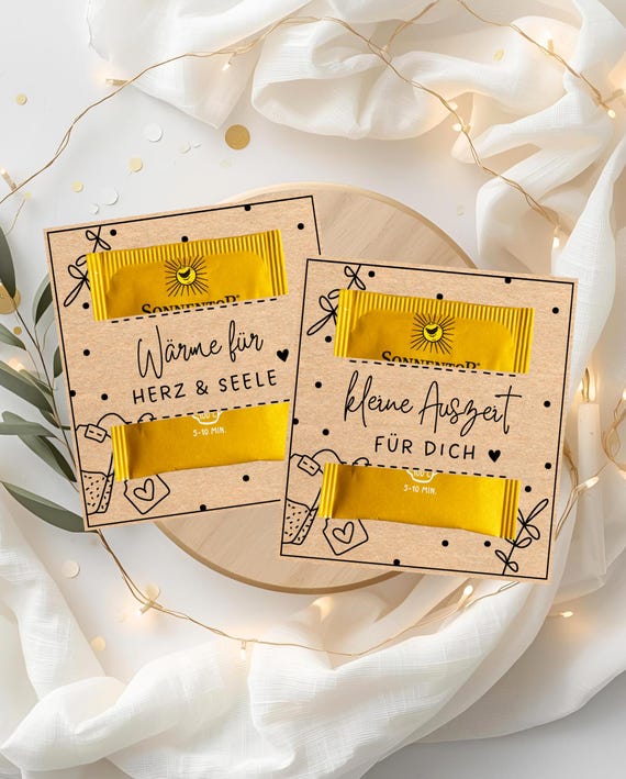 7 Printable Teebeutel-Hüllen, Vorlage PDF – Geschenk Idee Tee, Teegeschenk Label, DIY Teebeutel Verpackung, digitaler Download