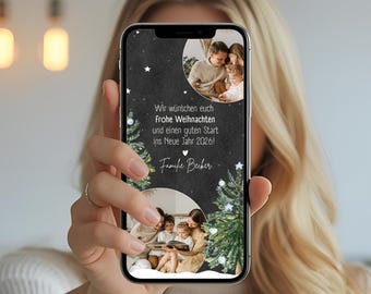 Digital Christmas card with photo | Personal photo Christmas card | Customize | Canva template | Digital Christmas greeting