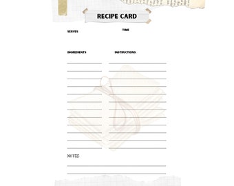 Country Recipe Cards Digital