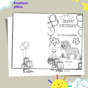 birthday card, printable card, greeting card for children to color, rainbow card, children's activities, children's party, gift