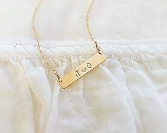 gold filled bar necklace
