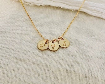 Tiny initial necklace