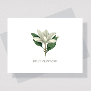 PERSONALISIERTE BRIEFBRIEF-VORLAGE für Frauen, bearbeitbare Magnolienblumen-Hinweiskarte, druckbare Magnolien-Briefpapierkarte, Hochzeit-Dankeskarte